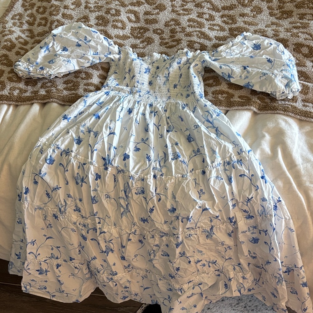 Hill House Blue and White Floral Dress